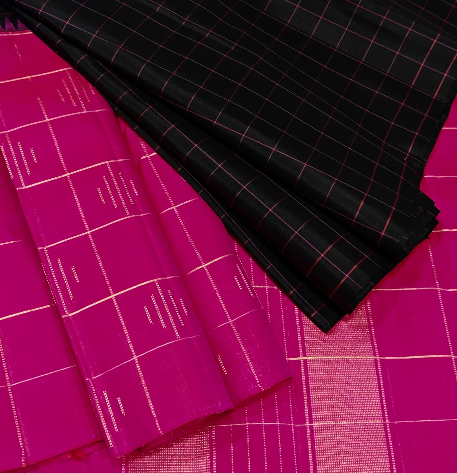 Mustard Yellow Checked Border Traditional Saree